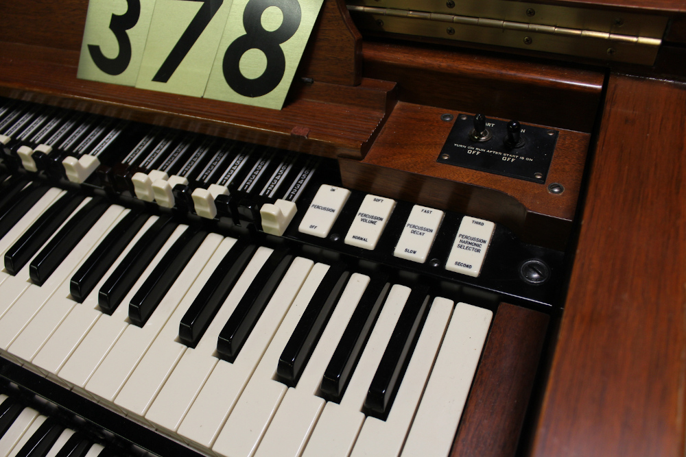 378 is a 1957 Hammond C3 for sale  in a walnut finish. Serial #70773