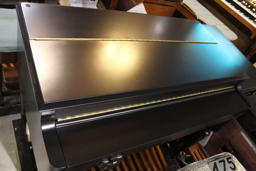 475 is a 1967 Hammond B-3 in a custom ebony finish, paried with two matching Leslies! 