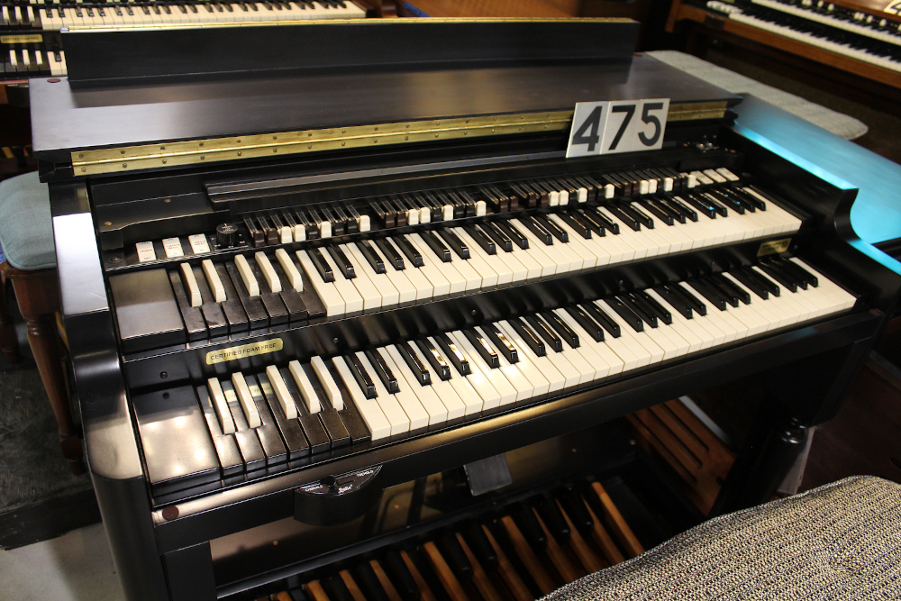 475 is a 1967 Hammond B-3 in a custom ebony finish, paried with two matching Leslies! Serial #97104 RC/LV
