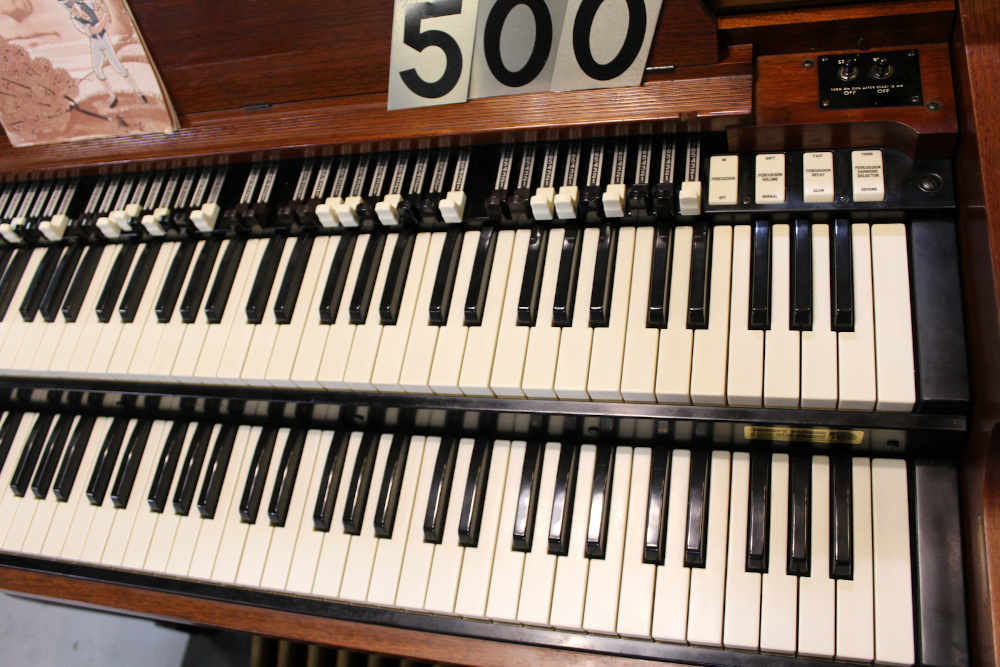 500 is a 1964 Hammond B-3 in great condition and has a TREK-II reverb system installed!
