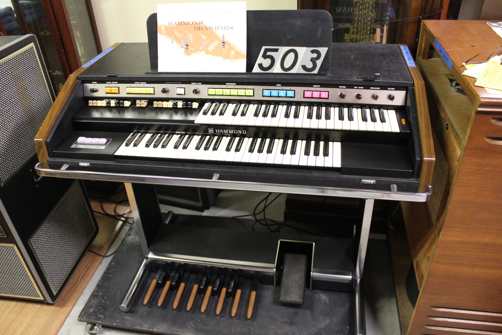 503 is a Hammond B-200 paired with a Leslie 815. Serial #8000144