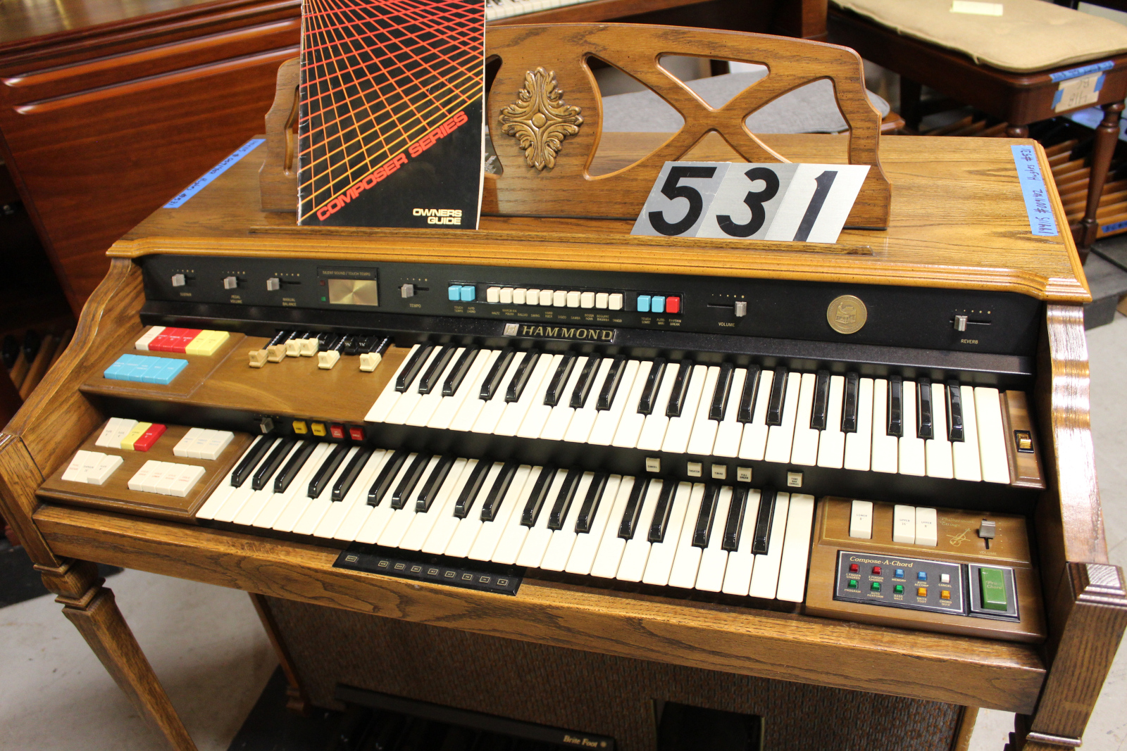 531 is a Hammond composer organ spinet organ. 50th year anniversary edition! 
