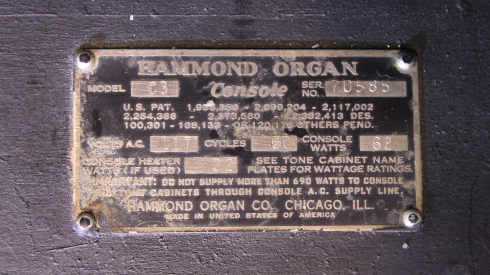 534 is a 1957 Hammond C-3 in an ebony finish! Serial #70585