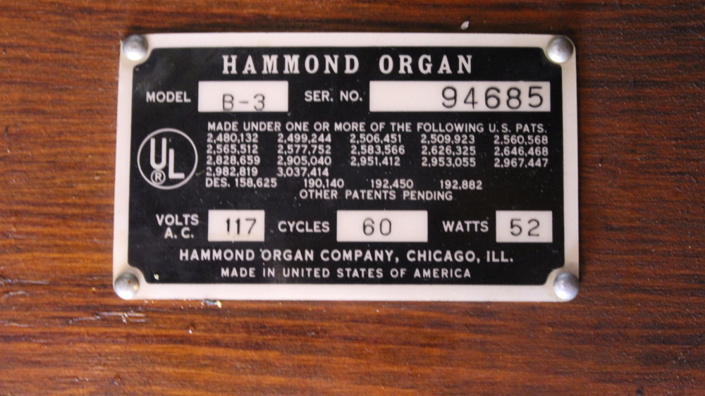 536 is a 1965 Hammond B-3 for sale!