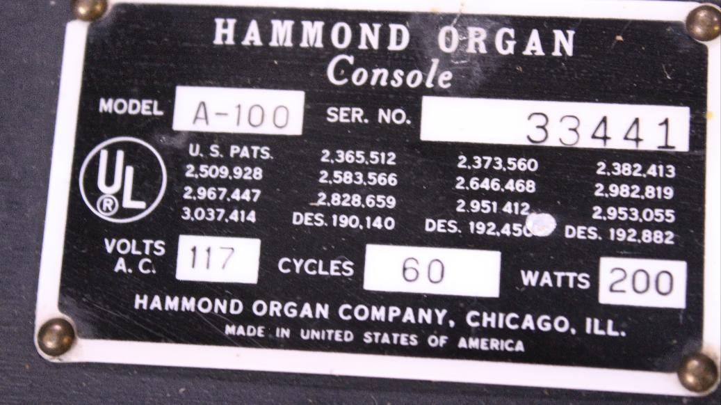 643 is a 1963 Hammond A-100 in a mahogany finish for sale!