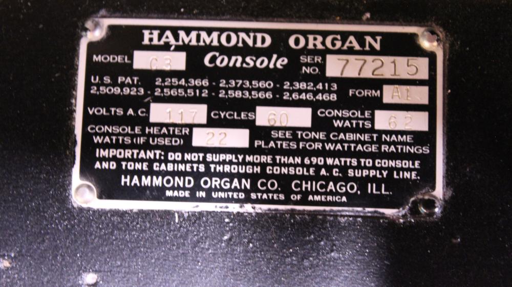657 is a 1959 Hammond C3 for sale