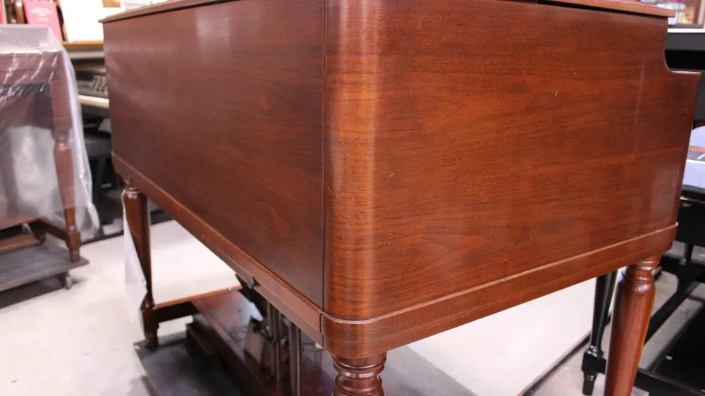 Rear and side of the cabinet on 1963 Hammond B3 #693 in walnut finish